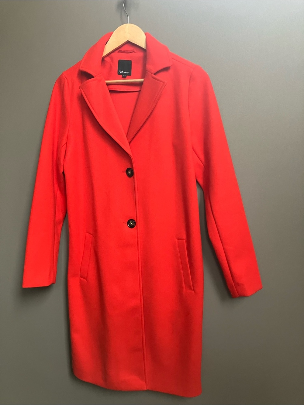 Red Single-breasted Long Jacket